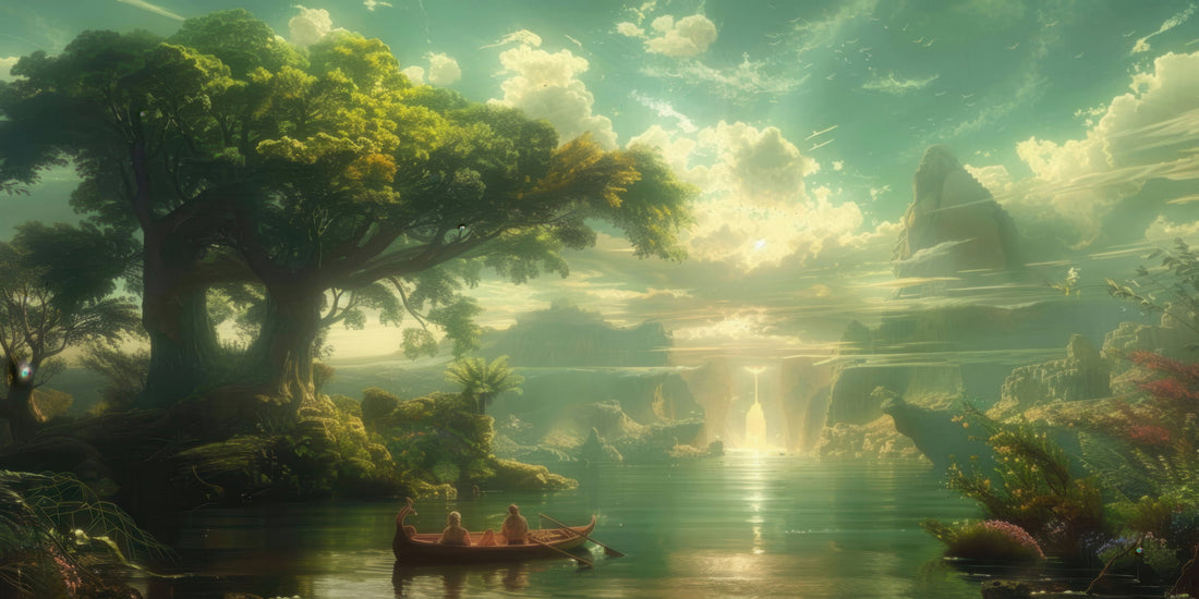 Tree Branch Wallpaper, Tropical Wallpaper, Scenic Lake Mural YD-04045