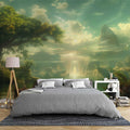 Tree Branch Wallpaper, Tropical Wallpaper, Scenic Lake Mural YD-04045