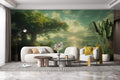 Tree Branch Wallpaper, Tropical Wallpaper, Scenic Lake Mural YD-04045