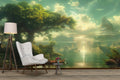Tree Branch Wallpaper, Tropical Wallpaper, Scenic Lake Mural YD-04045