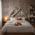 Tree and Birds Relief Wallpaper | Animal Wallpaper