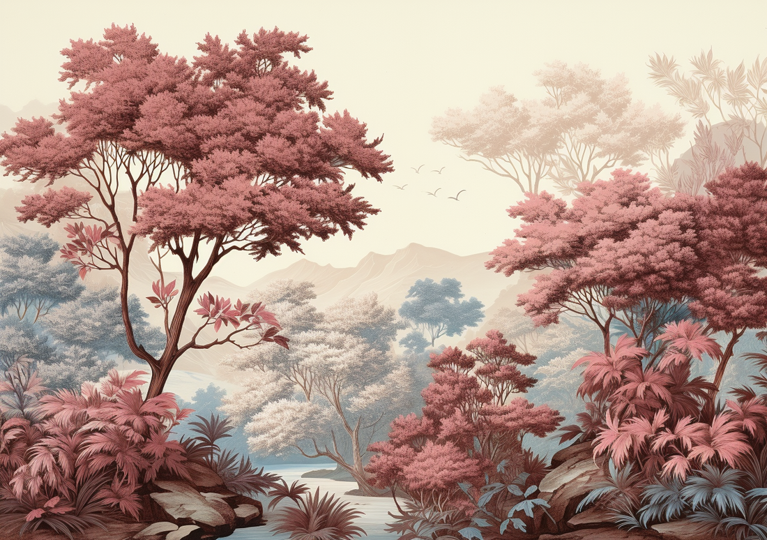 Tropical Jungle Wallpaper, Lush Landscape Mural YD-02403
