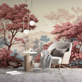 Tropical Jungle Wallpaper, Lush Landscape Mural YD-02403