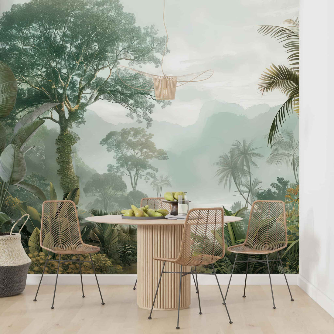 Tropical Wallpaper, Jungle Mural, Palm Trees Island Wall Decal YD-02562