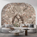 Two Peacock Wallpaper | Floral Chinoiserie Mural YF-02507