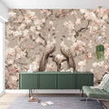 Two Peacock Wallpaper | Floral Chinoiserie Mural YF-02507