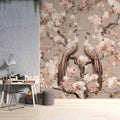 Two Peacock Wallpaper | Floral Chinoiserie Mural YF-02507