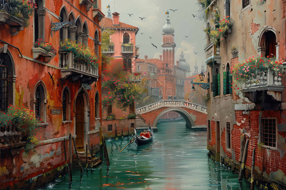 Venice Landscape Wallpaper | Vintage Scenery Mural YD-05043