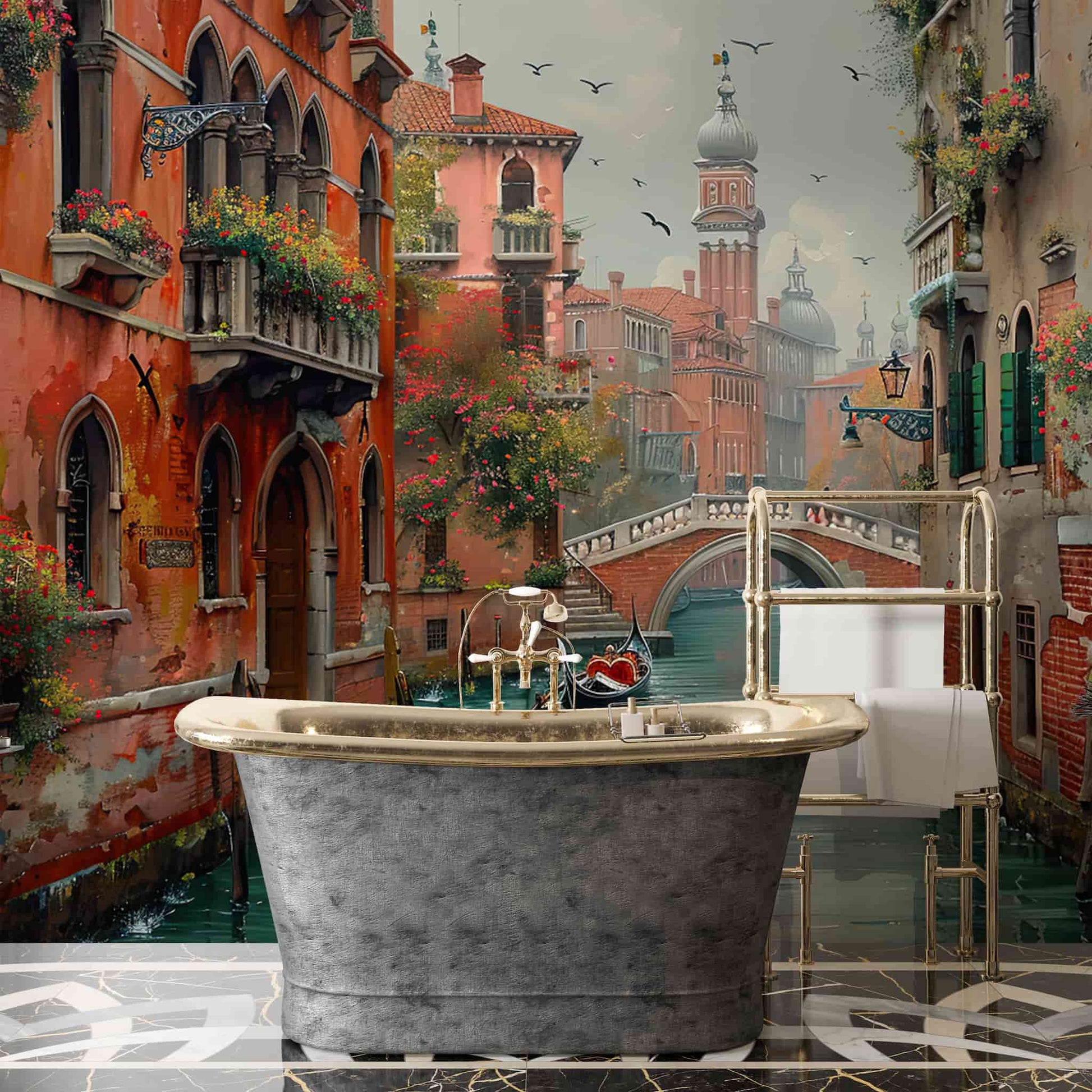 Venice Landscape Wallpaper | Vintage Scenery Mural YD-05043