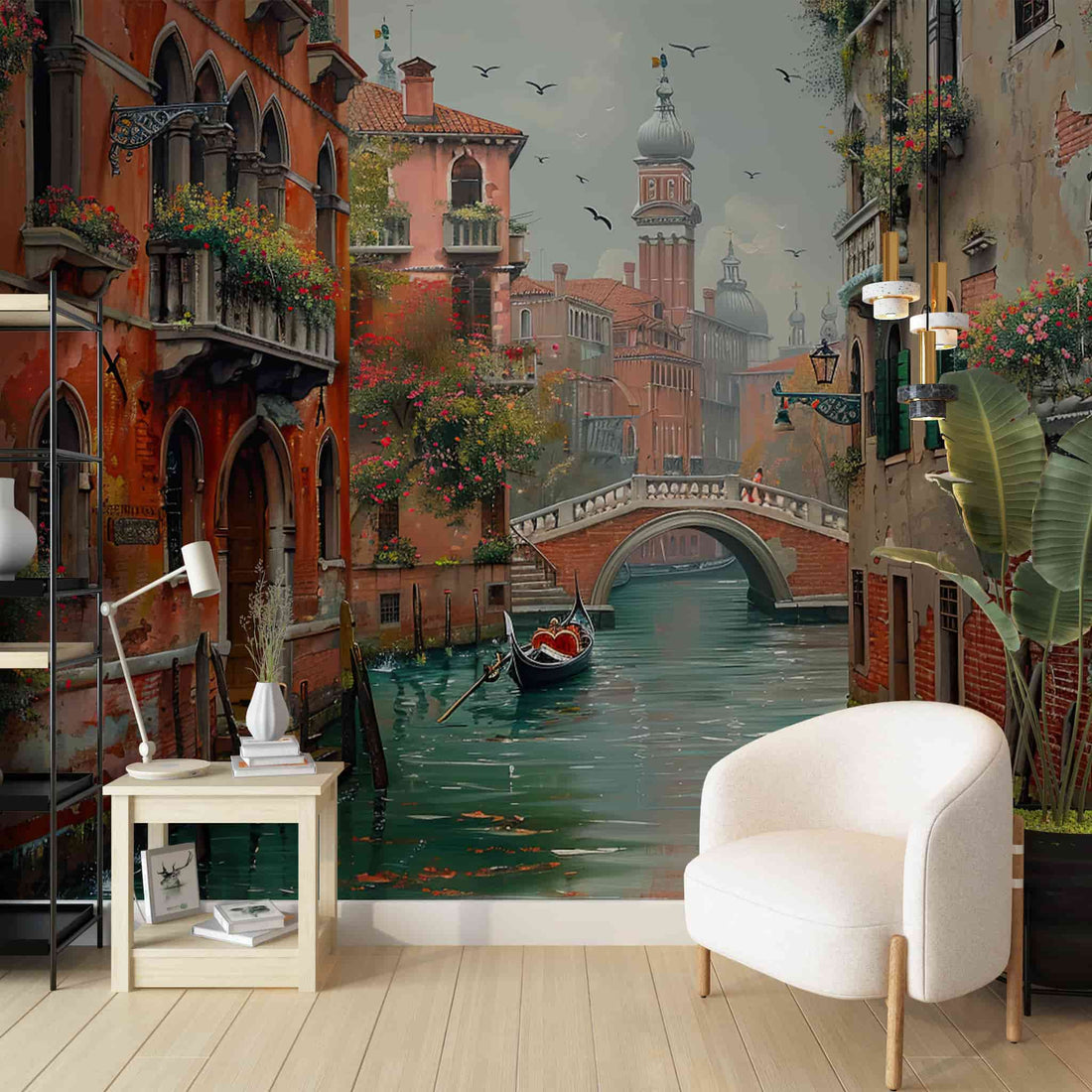 Venice Landscape Wallpaper | Vintage Scenery Mural YD-05043