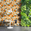 Vibrant Orange Pattern Wallpaper  Watercolor Fruit Art Wall Mural YDT-02546
