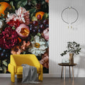 Vintage Botanical Wall Mural, Exotic Fruits and Flowers Wallpaper YF-05109