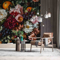 Vintage Botanical Wall Mural, Exotic Fruits and Flowers Wallpaper YF-05109