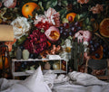 Vintage Botanical Wall Mural, Exotic Fruits and Flowers Wallpaper YF-05109