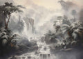 Vintage Forest and Mountain Wallpaper Rustic Nature Wall Art YD-02385