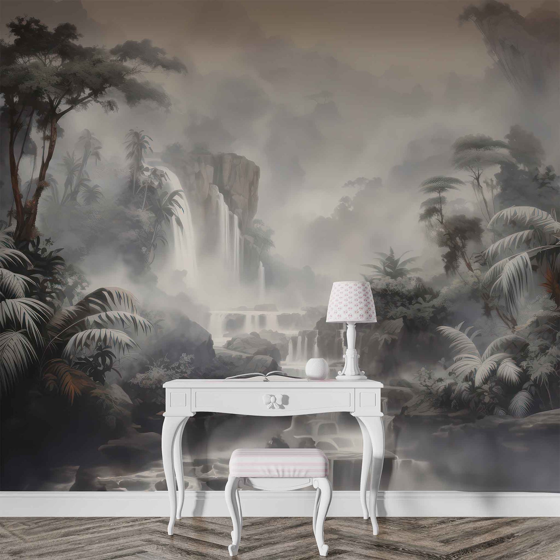 Vintage Forest and Mountain Wallpaper Rustic Nature Wall Art YD-02385