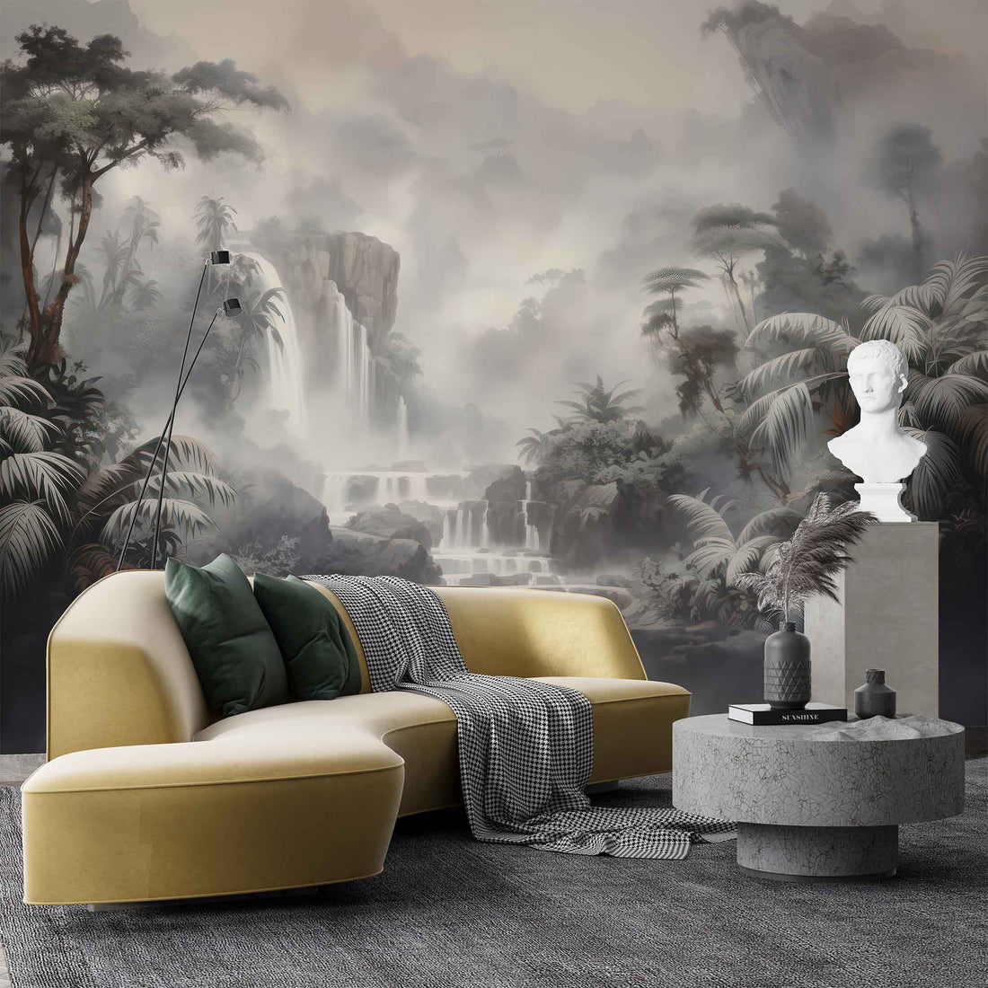 Vintage Forest and Mountain Wallpaper Rustic Nature Wall Art YD-02385