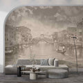 Vintage Rialto Bridge Landscape Wallpaper, Historical Landscape YD-05033