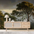 Vintage Scenic Wallpaper, Tree Wall Mural, Retro Landscape Wall Decal YD-02551
