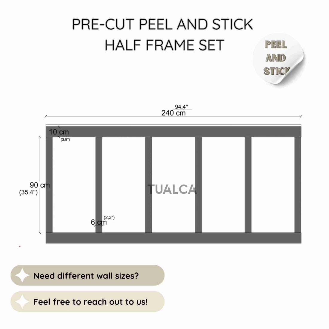 Wainscoting Panels, Affordable Peel and Stick Wall Trim CST-011