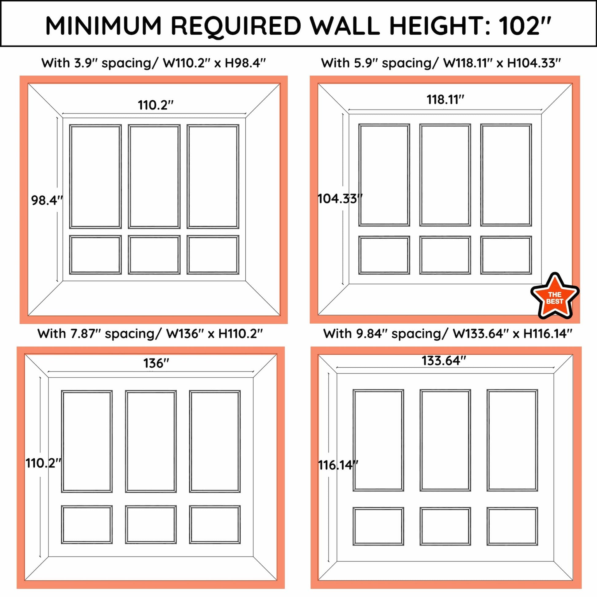 ‎Wall Molding Peel and Stick Panel, Precut Wall Trim Kit CST-01A