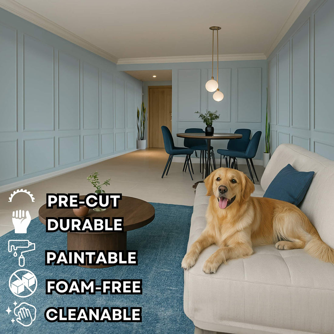 ‎Wall Molding Peel and Stick Panel, Precut Wall Trim Kit CST-01A