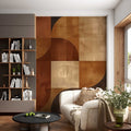 Warm Earth Tones Geometric Wallpaper Retro Geometric Arches Wallpaper YMO-06017