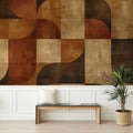Warm Earth Tones Geometric Wallpaper Retro Geometric Arches Wallpaper YMO-06017