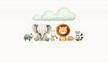 Watercolor Animal Friends Wallpaper | Adorable Nursery Wall Art YCO-05007