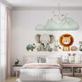Watercolor Animal Friends Wallpaper | Adorable Nursery Wall Art YCO-05007