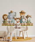 Watercolor Farm Animals Wallpaper  Cute Nursery Wall Mural YCO-05012