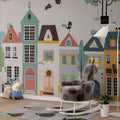 Watercolor Buildings Wallpaper for Kids Room | YCO-02561 wallpaper peel and stick