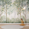 Watercolor Forest Wallpaper | Jungle Nursery Decor YCO-02525