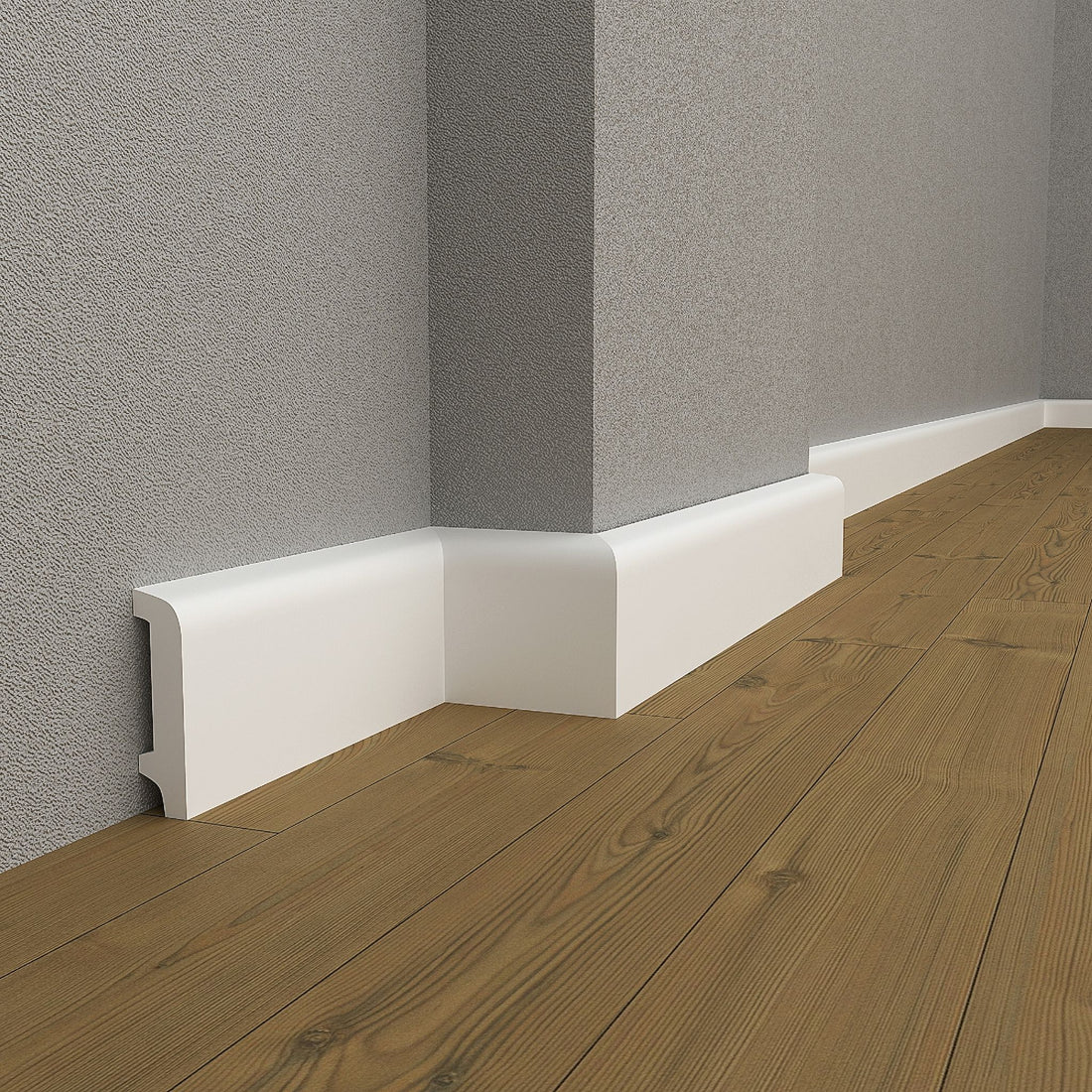 Waterproof White Baseboard Moldings DSK-12015 (94.4x4.7x0.59 inch)