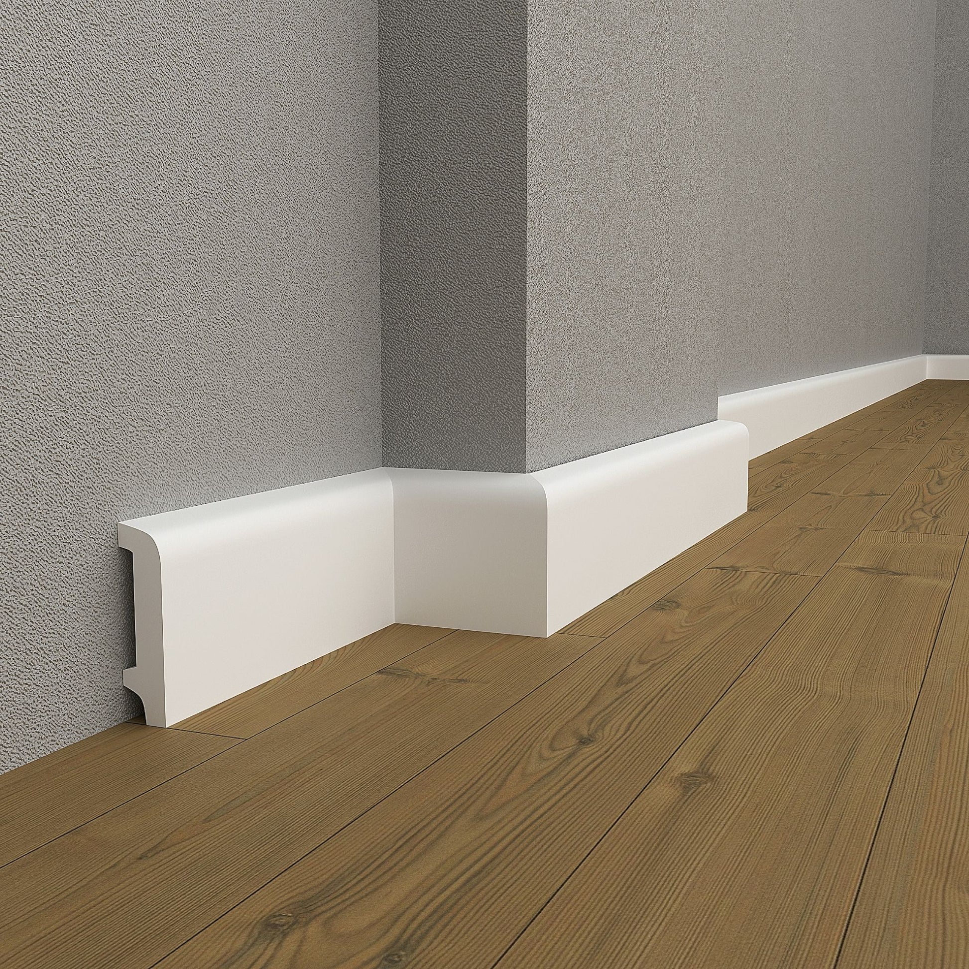 Waterproof White Baseboard Moldings DSK-12015 (94.4x4.7x0.59 inch)