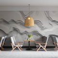 White Lines Minimalist Wallpaper  3D Embossed Look Mural YMO-05056