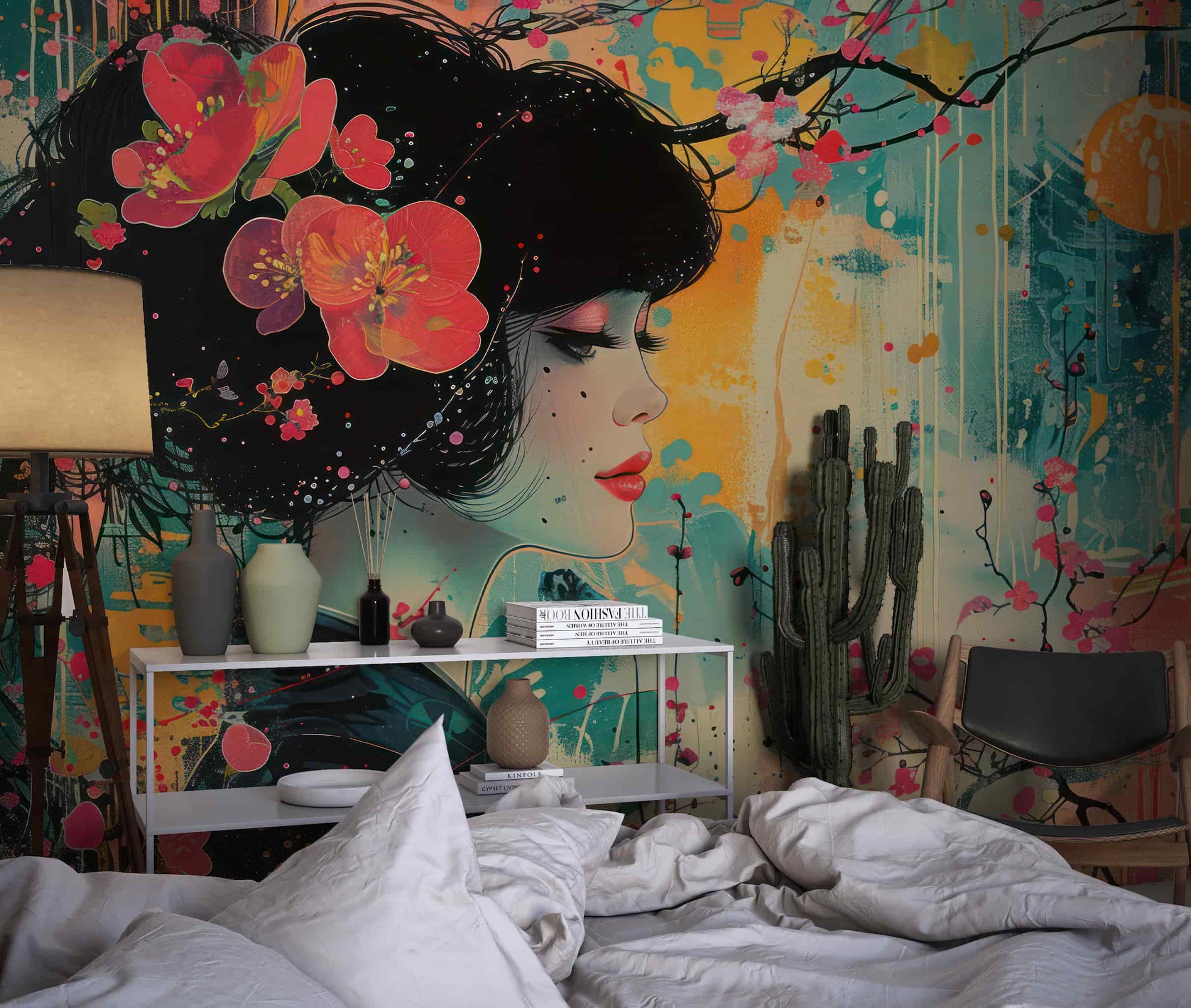 Woman Beauty Salon Wallpaper, Wall Mural for Hairdresser YK-02555