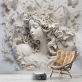 Woman and Butterflies 3D Wallpaper  Sculptural Mural YK-0285