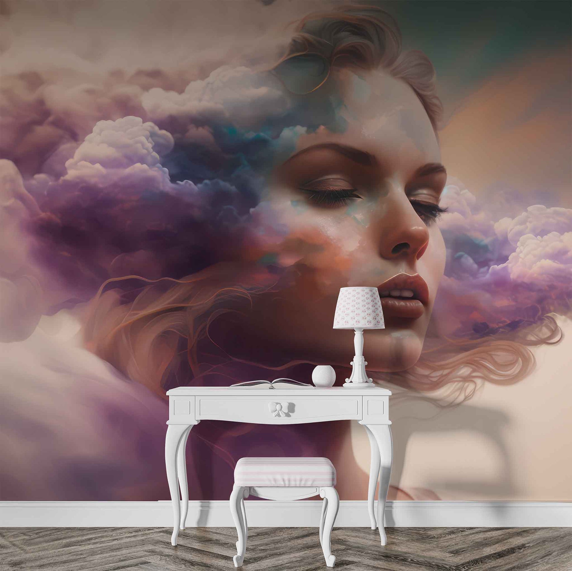 Women and Clouds Abstract Wallpaper  Artistic Wall Decor YS-00019