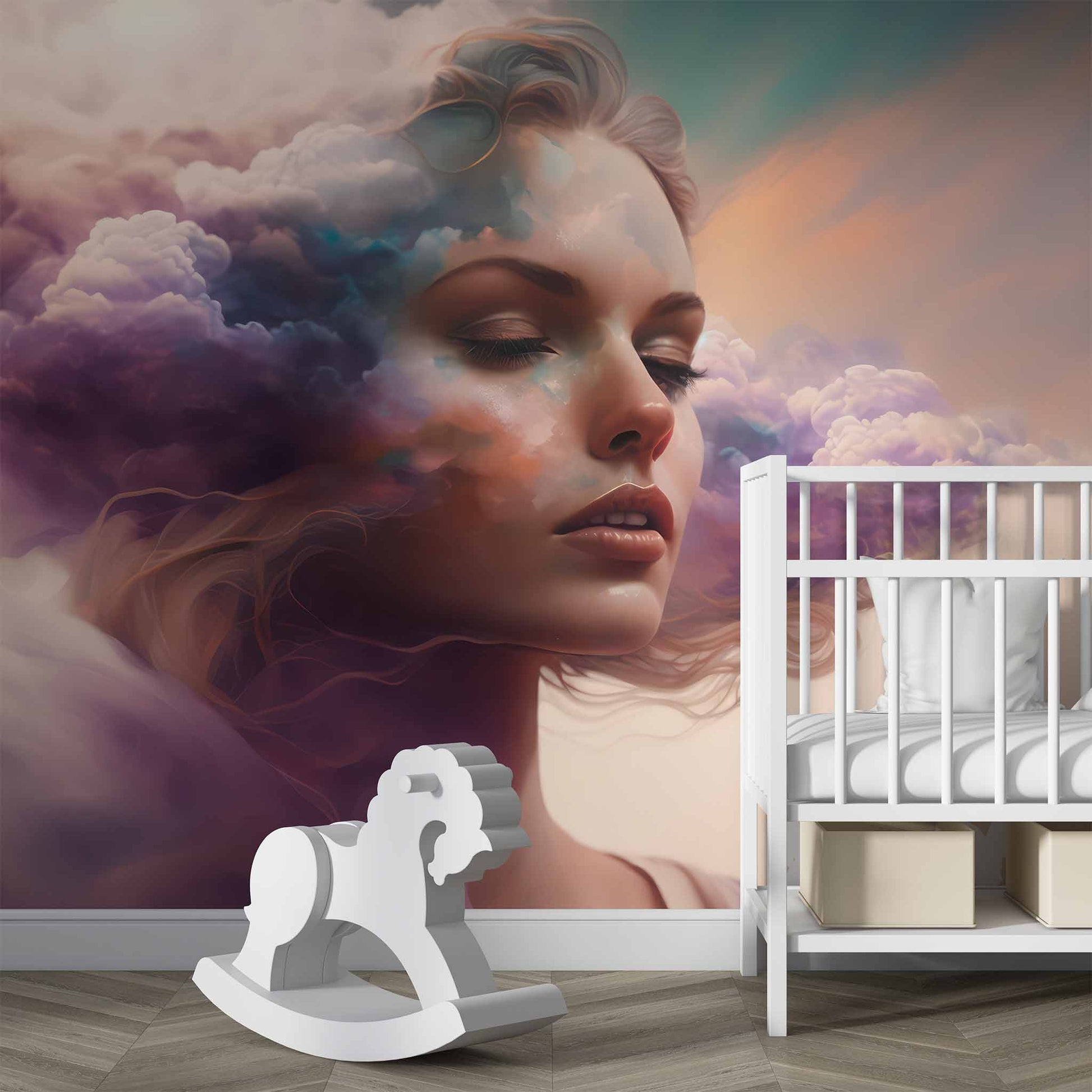 Women and Clouds Abstract Wallpaper  Artistic Wall Decor YS-00019