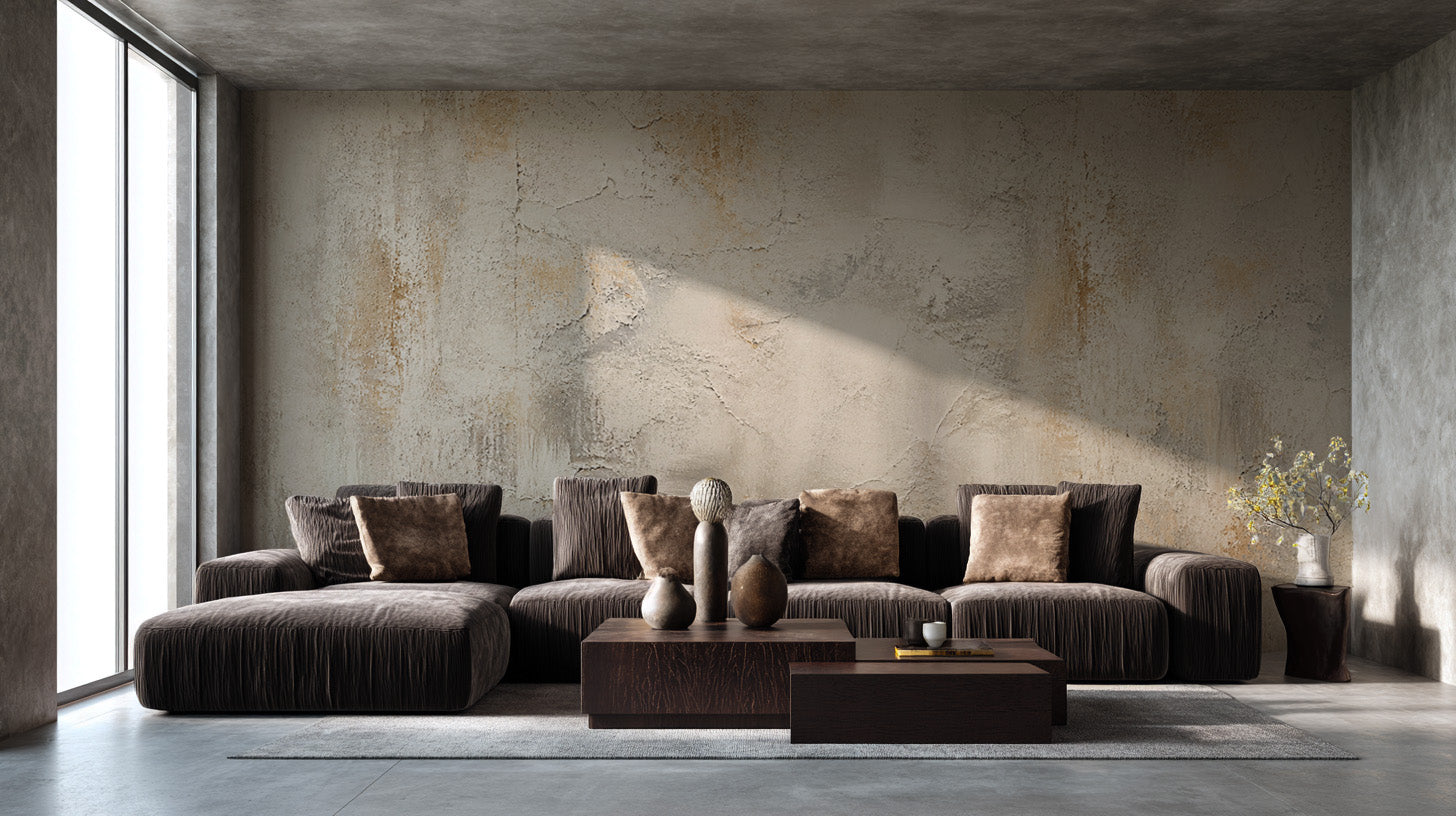 Custom Design Beige Plaster Textured Wallpaper | Concrete Wall Mural YS-06043