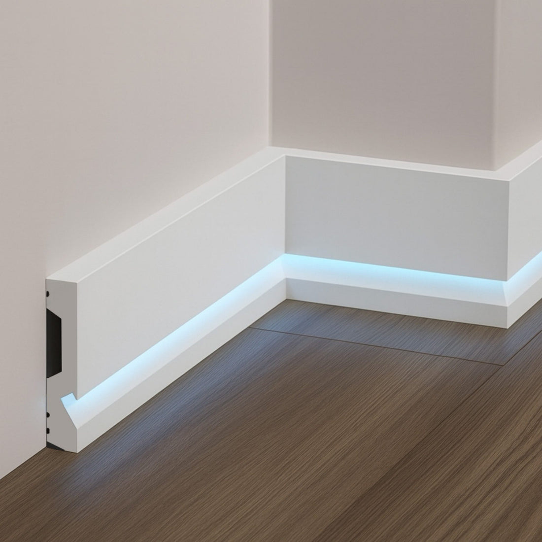 Polymer Skirting Molding with Led Duct ASL-003 (3.9" Height) 