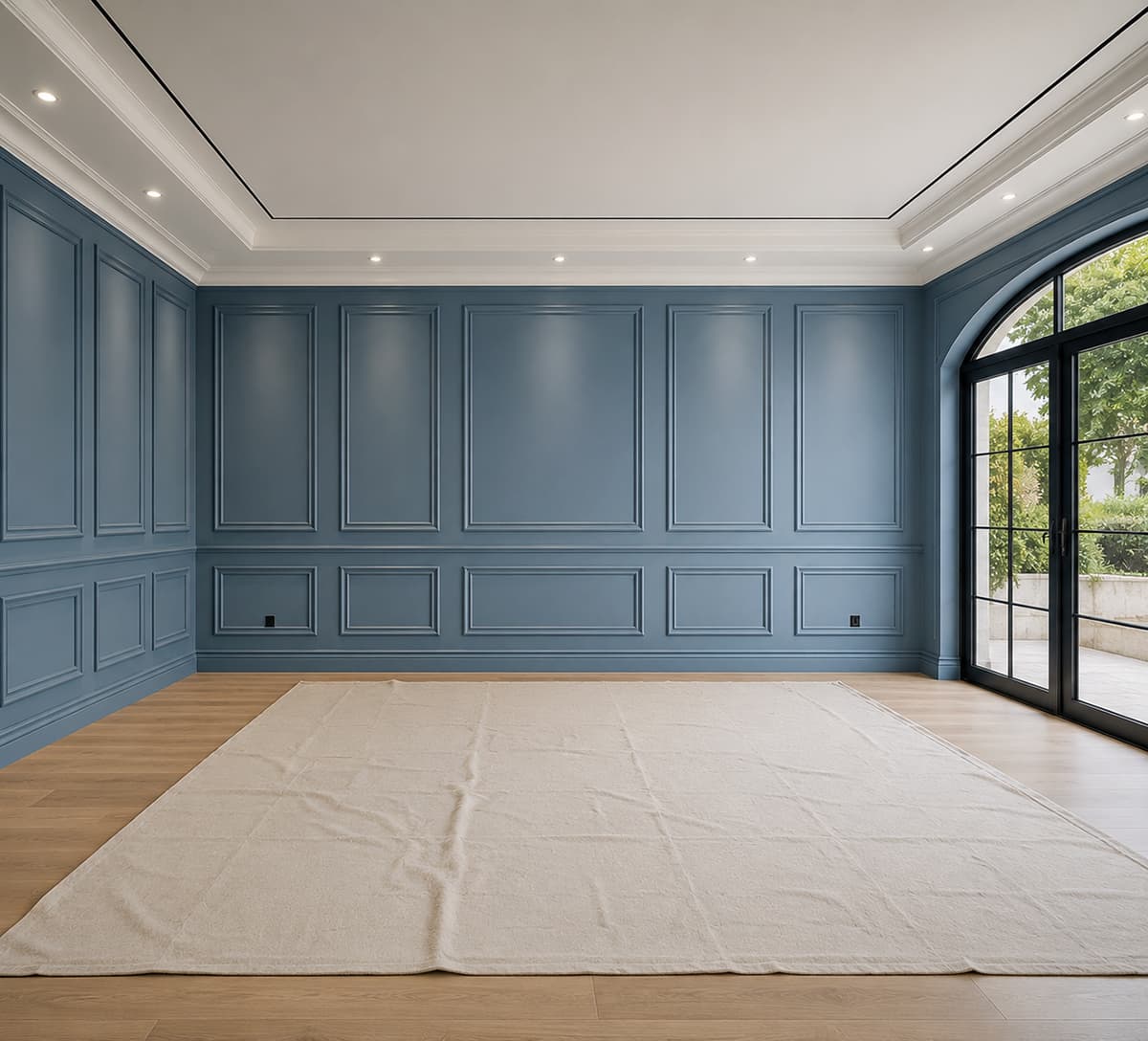 Luxury Blue Wall Molding Transformation