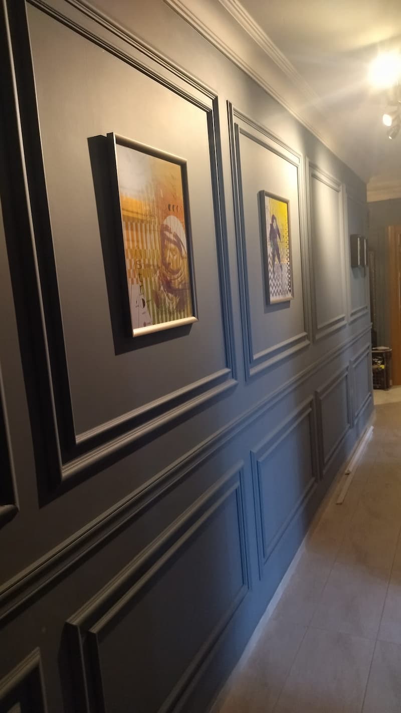 Luxury Hallway Transformation with Custom Wall Molding Kit ✨